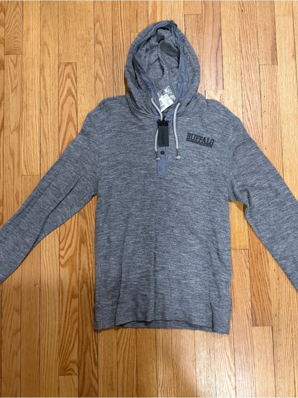 Buffalo Heather Gray Hooded Pullover Sweatshirt